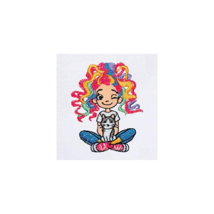GREMBIULE SCUOLA BAMBINA SIGGI 33GR4366 RICAMO RAGAZZA Siggi