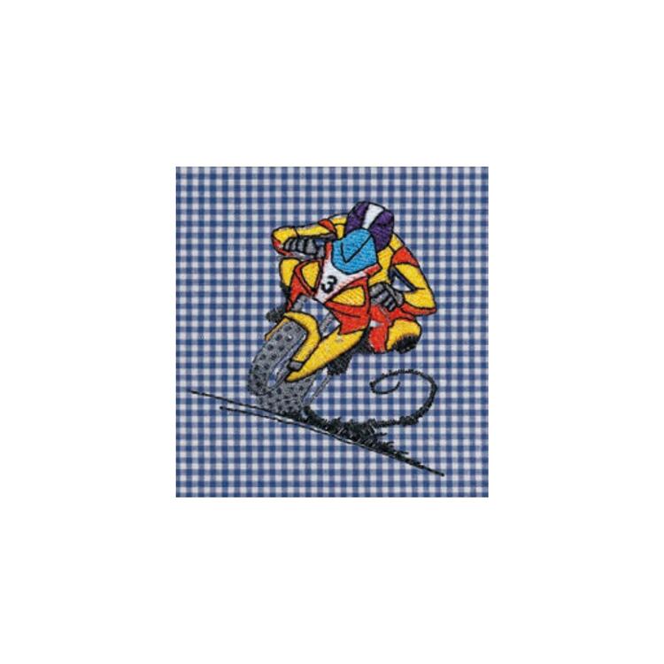 GREMBIULE SCUOLA BAMBINO SIGGI 33GR4404 RICAMO MOTO Siggi