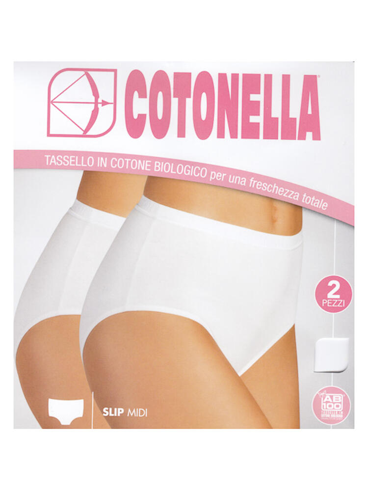 Slip donna midi in cotone elasticizzato Cotonella 8126 ( 2 capi) Cotonella