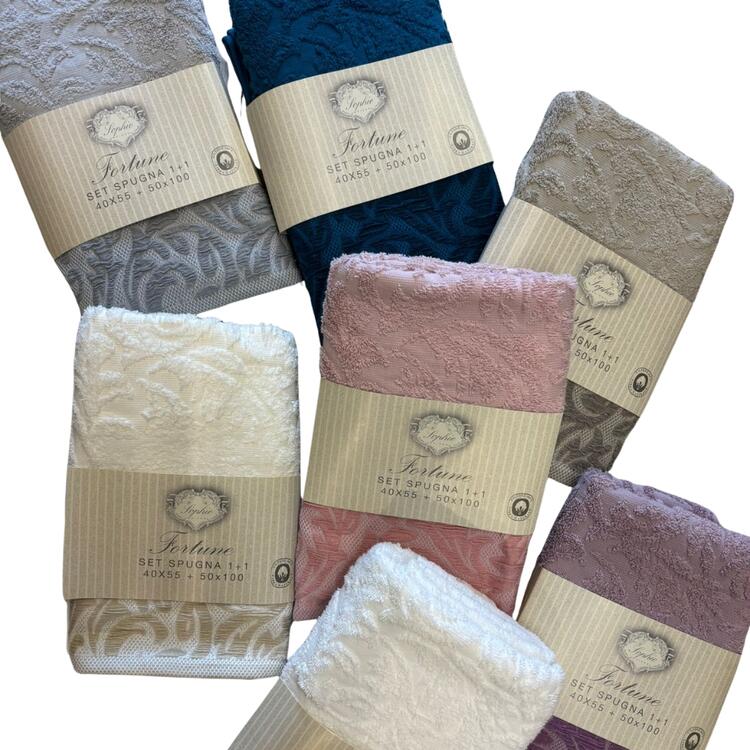 SET 2 ASCIUGAMANI IN COTONE SOPHIE MAISON FORTUNE SOPHIE MAISON