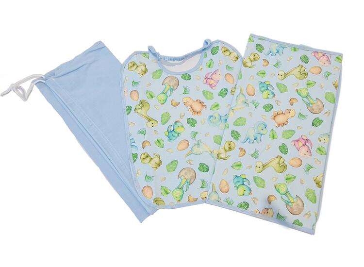 SET PER BAMBINI COMPOSTO DA ASCIUGAMANO, SACCA E BAVAGLINO TRIS SPLASH CON065 BUBABU' BUBABU'