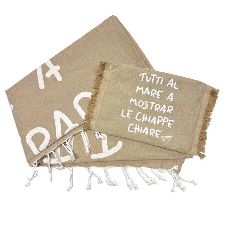 FOUTA TOWEL WITH MAISON SOPHIE POUCH ALL TO THE SEA SOPHIE MAISON