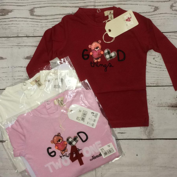 LONG SLEEVED T-SHIRT FOR BABY GIRLS 9/24 MONTHS TX1407 tandem tandem