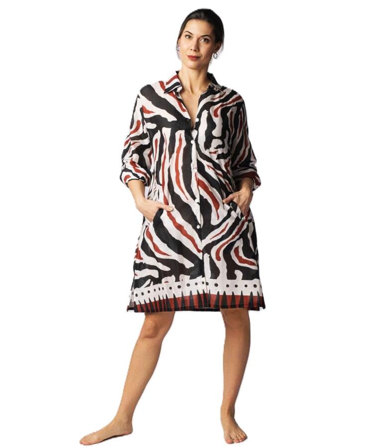 Abito donna manica 3/4 in voile di cotone fantasia Marila art. Turkia MARILA