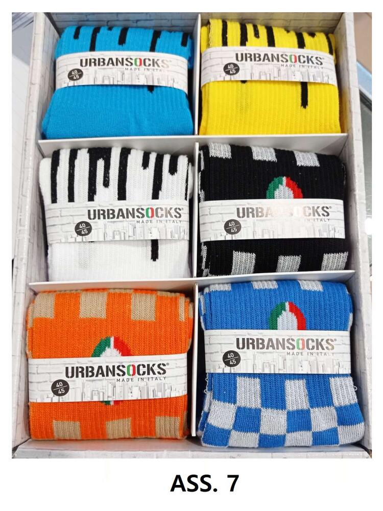 Men's patterned sock in stretch sponge Urban Socks 903-7 URBANSOCKS