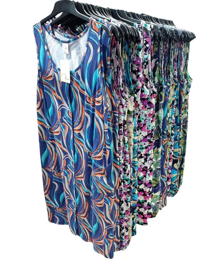 Women's open sleeveless sundress in cotton jersey Flora V078 FLORA