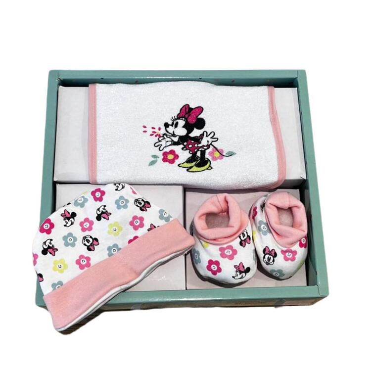 CORREDINO NEONATA 3 PEZZI BAVETTA, SCARPINE E BERRETTA DISNEY WR6002 Disney Baby
