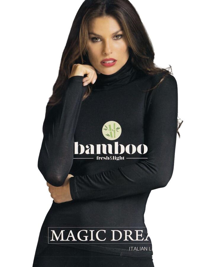 Maglia donna dolcevita a manica lunga in bamboo Magic Dream Zaffiro MAGIC DREAM