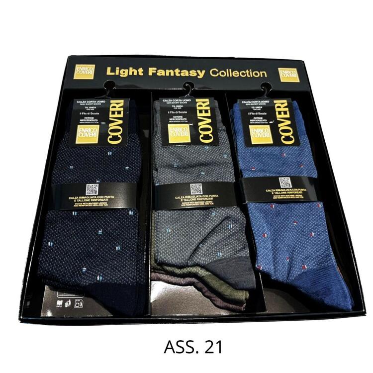 Calzino corto uomo in cotone elasticizzato Coveri Yacht Line  Ass.21-22 (1 PAIO) COVERI