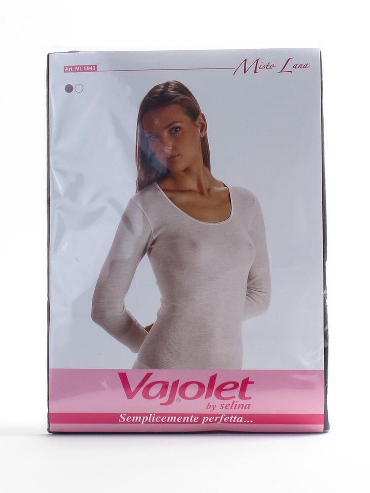 Maglia manica lunga donna in misto lana con profili in raso Vajolet 5943 Vajolet
