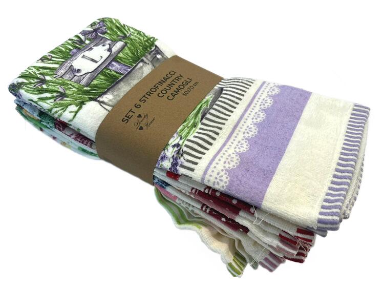 SET OF 6 COTTON KITCHEN TOWELS CAMOGLI LOVELY HOME LOVELY HOME