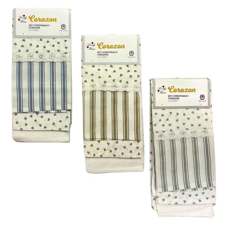 SET 3 STROFINACCI LOVELY HOME CORAZON  LOVELY HOME