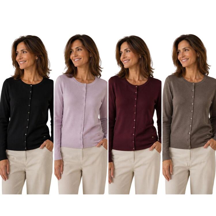 Cardigan girocollo donna Flora 103 FLORA