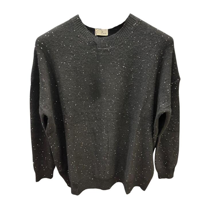 MAGLIONCINO DONNA CON PAILLETTES FLORA 73061 FLORA