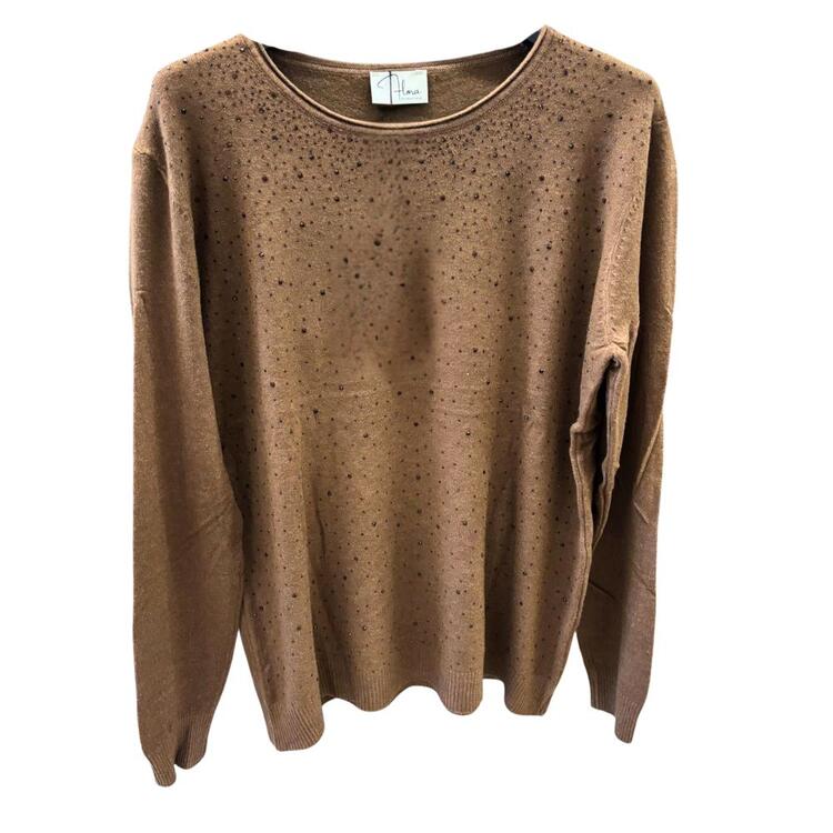 MAGLIONCINO DONNA CON STRASS FLORA 79526 FLORA