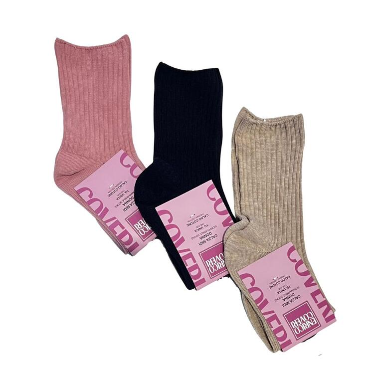 Kurze Damensocken aus warmer Coveri Isabella-Baumwolle COVERI