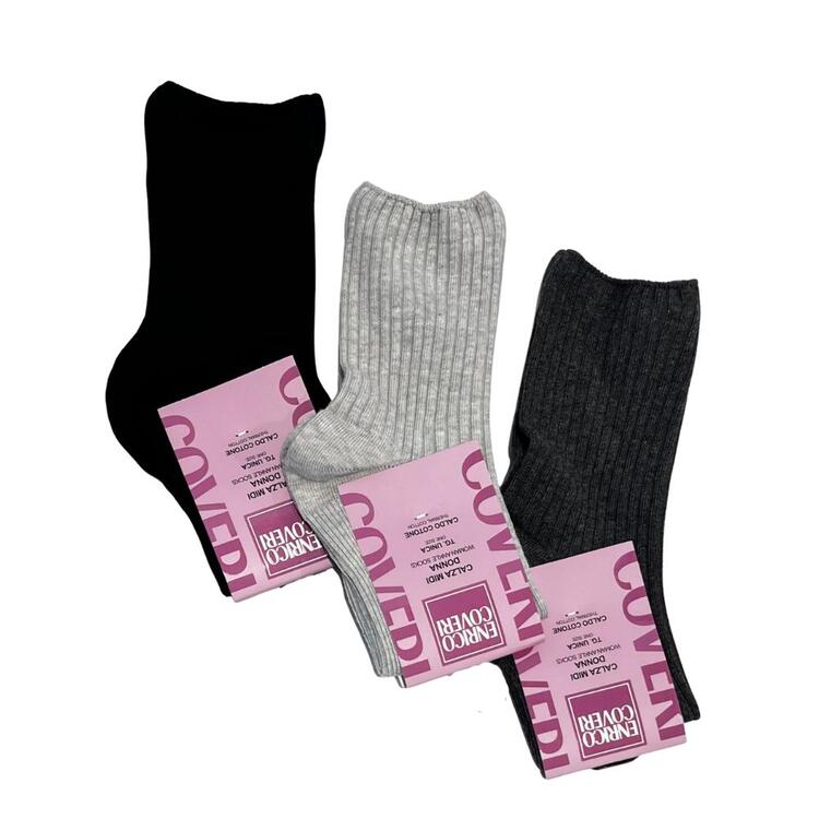 Kurze Damensocken aus warmer Coveri Isabella-Baumwolle COVERI