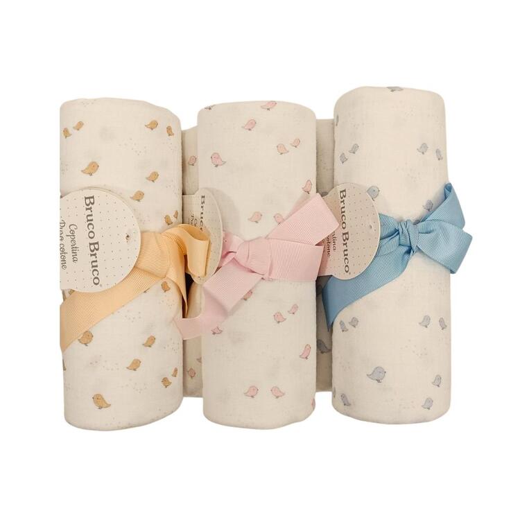 COPERTINA NEONATO LETTINO MUSSOLA DI COTONE BRUCO BRUCO KLM229 BRUCO BRUCO