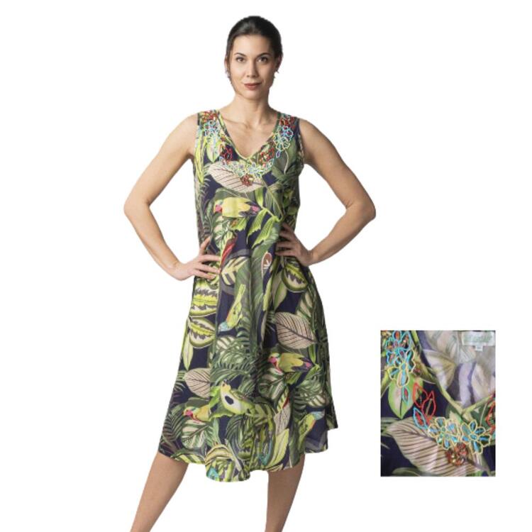 ABITO DONNA SPALLA LARGA IN COTONE VOILE MARILA M106 MARILA