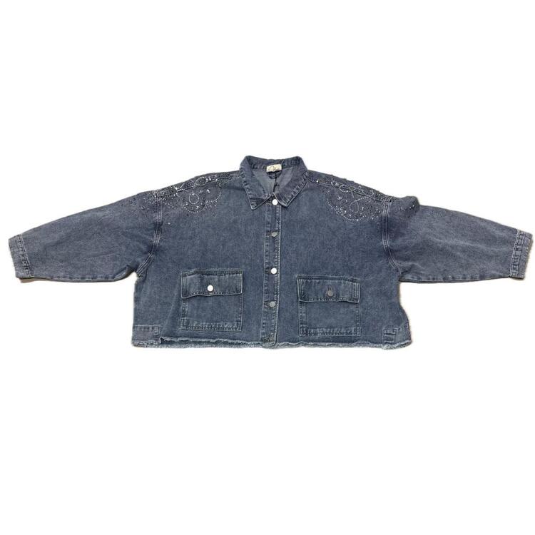 GIACCA DENIM DONNA BORCHIE FLORA CURVY ML0061 FLORA