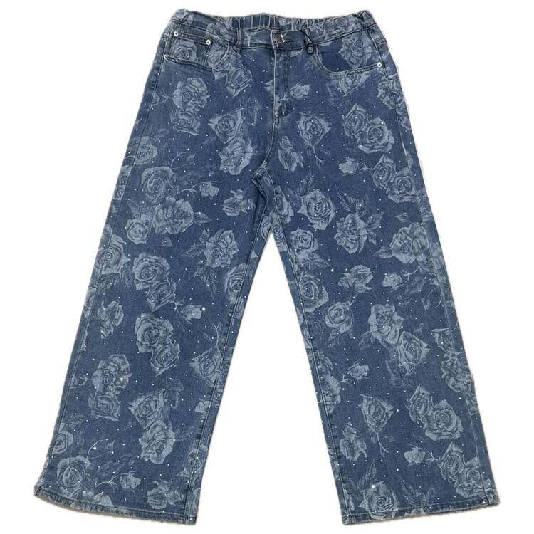 JEANS DONNA OVER A FIORI FLORA CURVY ML0077 FLORA