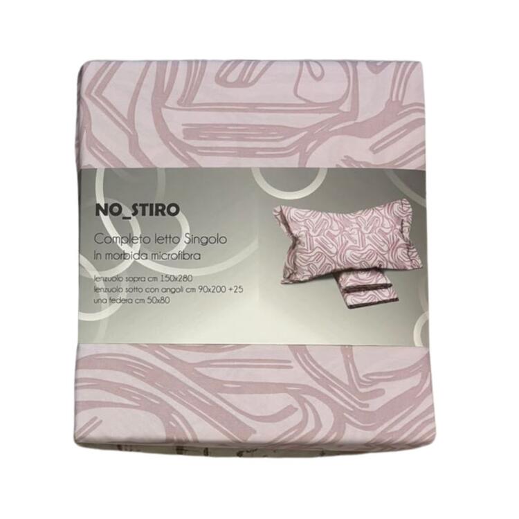 COMPLETO LETTO SINGOLO MICROFIBRA NOVIA NO STIRO - 1 PIAZZA NOVIA