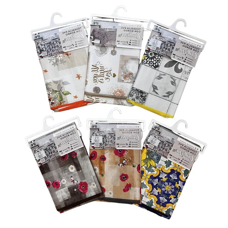 TOVAGLIA PLASTIFICATA CON BORDO CALLIOPE 12 PERSONE (120X220) CALLIOPE