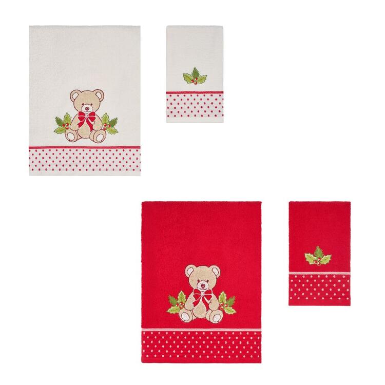 SET 2 ASCIUGAMANI IN SPUGNA NATALE VINGI POIS Vingi