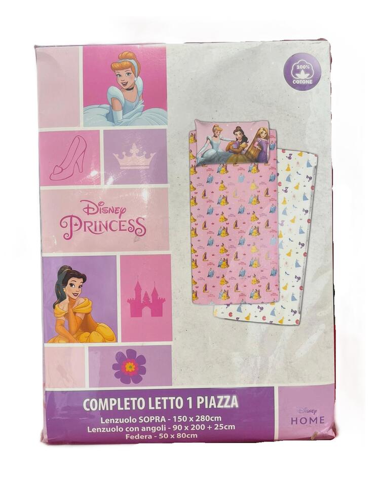 DISNEY PRINCESS CHILD'S COTTON BED SET FOR 1 SQUARE PRINCESS