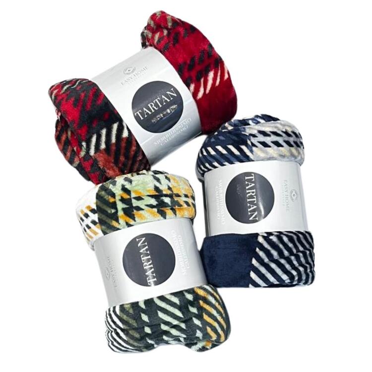 PLAID IN PILE EASY HOME TARTAN 1 PIAZZA EASY HOME