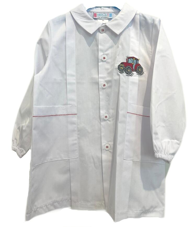 ANDY&GIò 90235 KINDERGARTEN APRON FOR CHILDREN EMBROIDERY TRACTOR Andy&Gio