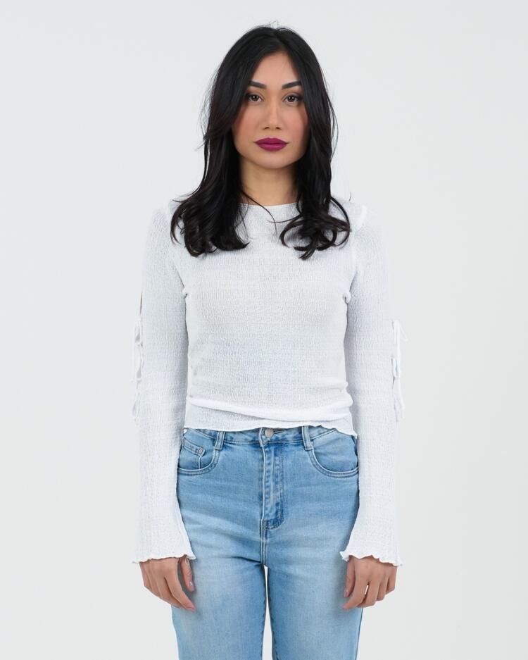 WOMEN'S LONG SLEEVE T-SHIRT WITH BOWS FIORENZA AMADORI 25175 Fiorenza Amadori