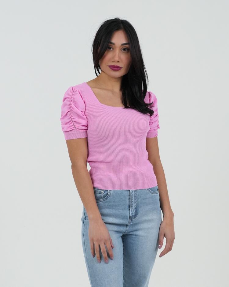WOMEN'S RIBBED SWEATER WITH RUFFLED SLEEVE FIORENZA AMADORI 25139 Fiorenza Amadori