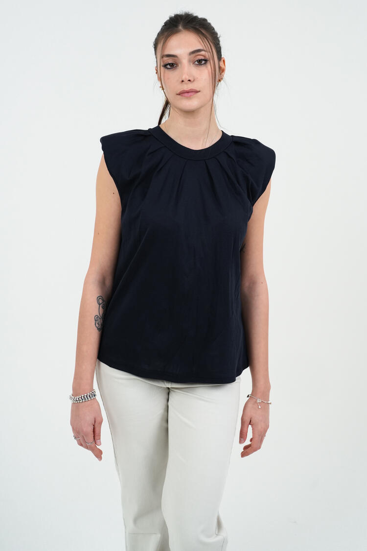 WOMEN'S SHORT SLEEVE SWEATER WITH PADDED SHOULDERS FIORENZA AMADORI MM206.619 Fiorenza Amadori