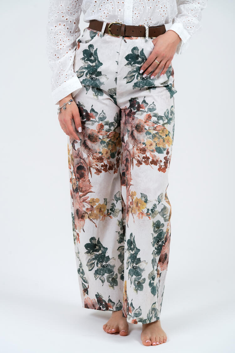 WOMEN'S LONG FLORAL PATTERN TROUSERS FIORENZA AMADORI MP207.271 Fiorenza Amadori